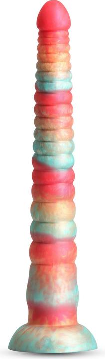 Actual product image NS Novelties colours stacked 12 inch dildo red/gold