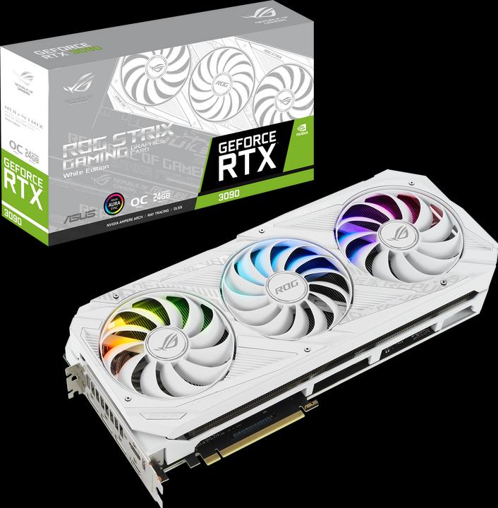 Actual product image ASUS Geforce ROG Strix RTX 3090 O24G White (24 GB)