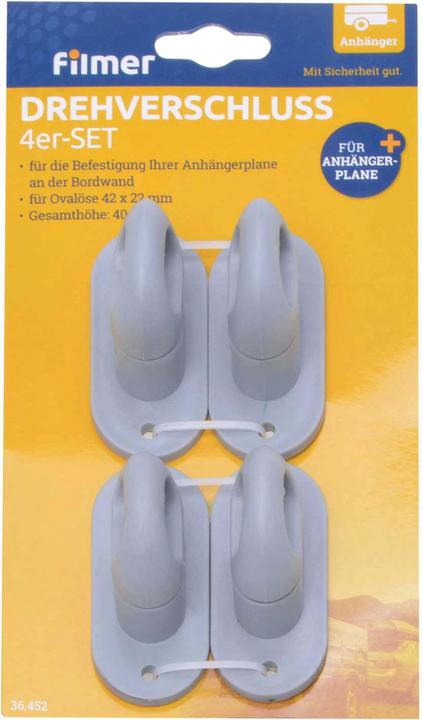Produktbild Filmer Drehverschluss für Anhänger 36452, 4 Stück