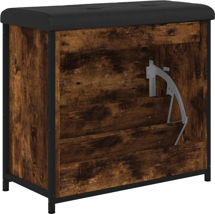 Productafbeelding VidaXL Schoenbank met klep gerookt eiken 62x32x56 cm,Bank:,Kleur (62 x 32 x 56 cm)
