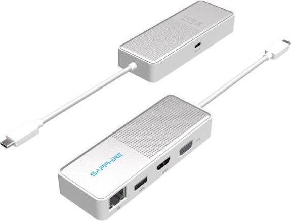 Actual product image Sapphire USB Type-C 4-in-1 Travel Dock with PD Charging (USB-C, USB-A)