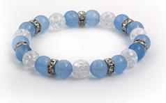 Beneto Malaysian jade and crystal bead bracelet MINK105 / 17 (L)