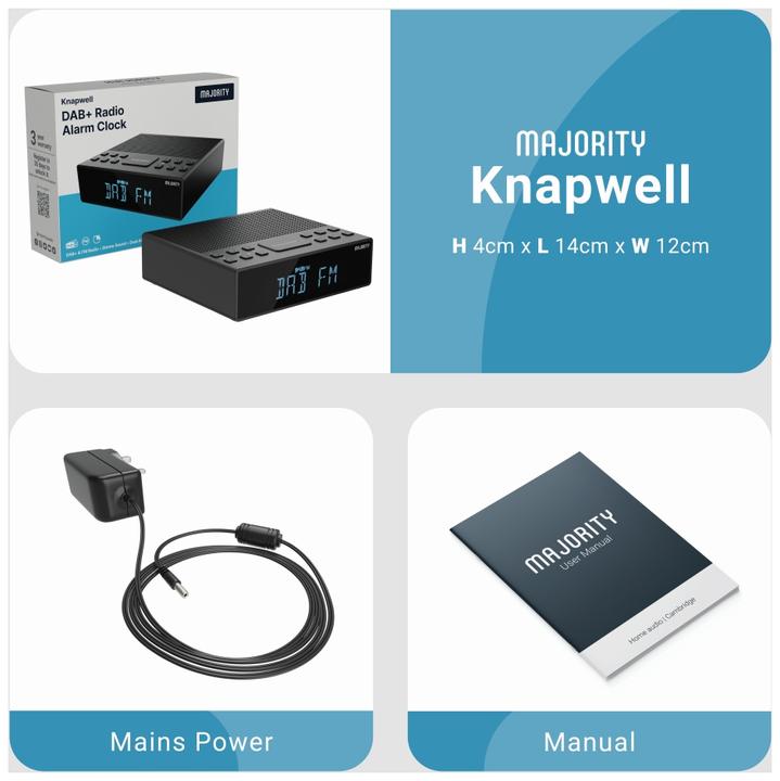 Actual product image Majority Knapwell DAB+ Radio mit Wecker (FM, DAB+, Bluetooth)