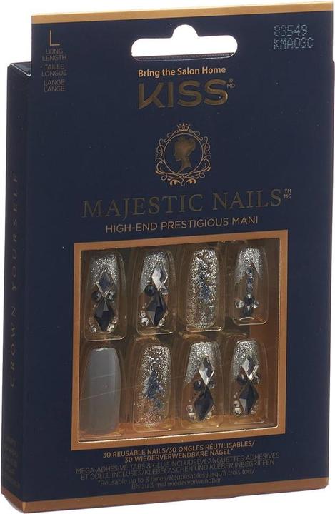 Herba Kiss Majestic Nails - Sparkle (Kunstnägel, Grau, Transparent)