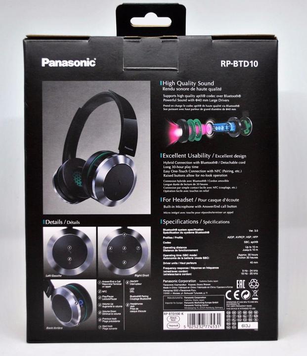 Immagine prodotto Panasonic Rp-Btd10 (30 h, Cablato)