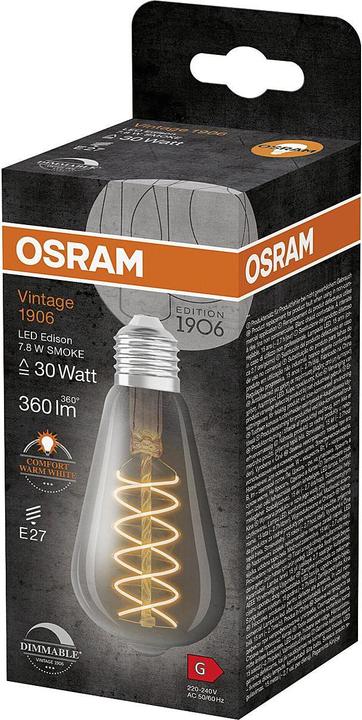 Image du produit Osram Lampe LED vintage (E27, 7.80 W, 360 lm, 1 x, G)