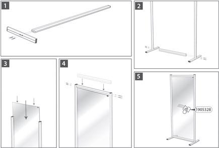 Produktbild Nobo Trennwand Premium Plus 60 x 180 cm Acryl, 1 Stück (60 x 180 cm)