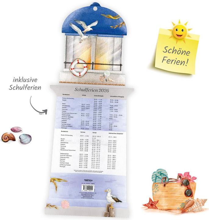 Produktbild Trtsch Formkalender Familienkalender Leuchtturm 2026 (Harter Einband, Deutsch)