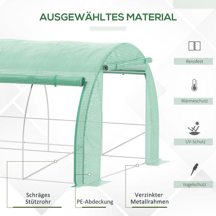 Image du produit Outsunny Serre en film plastique avec porte roulante