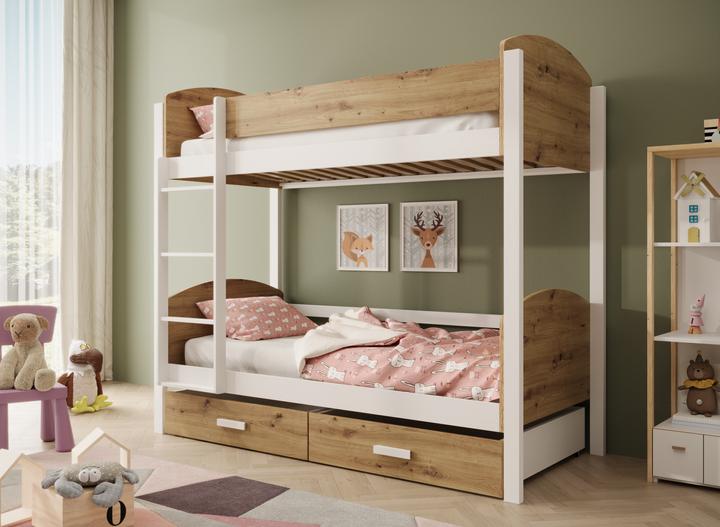 Produktbild ADRK Furniture Kinder-Etagenbett Jori 200x90 mit Matratze (200 x 90 cm)