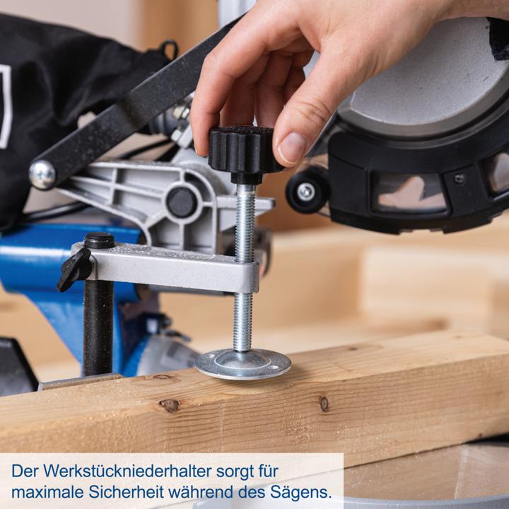Produktbild Scheppach Kappzugsäge HM216 mit 2. Sägeblatt