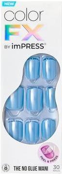 Produktbild KISS Glue-on nails ImPRESS Color FX - Meta 30 pcs (Kunstnägel, Meta Medium Blue)