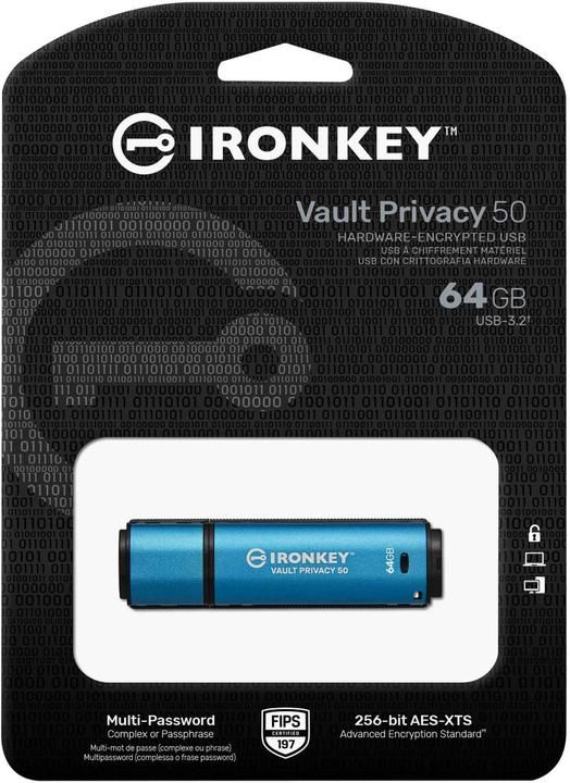 Productafbeelding Kingston IronKey Vault Privacy 50 (64 GB, USB-A)