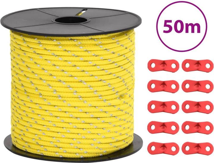 VidaXL Zeltleine Reflektierend mit Seilspannern 50 m 4 mm