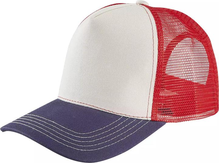 French Navy, Ecru, Vivid Red