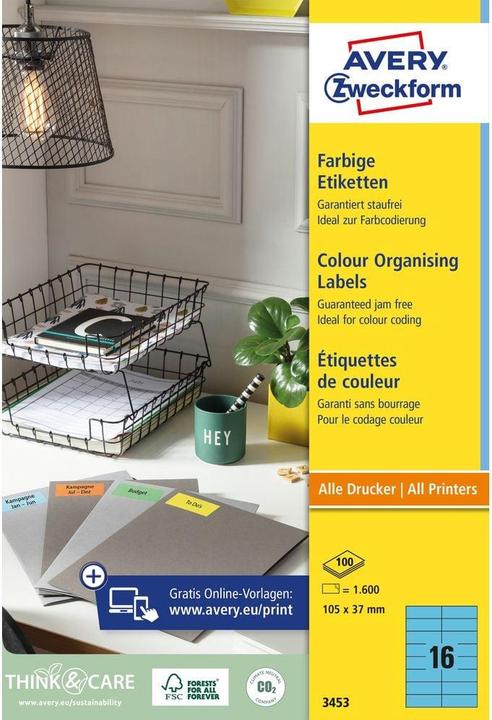 Actual product image Avery Organisational labels