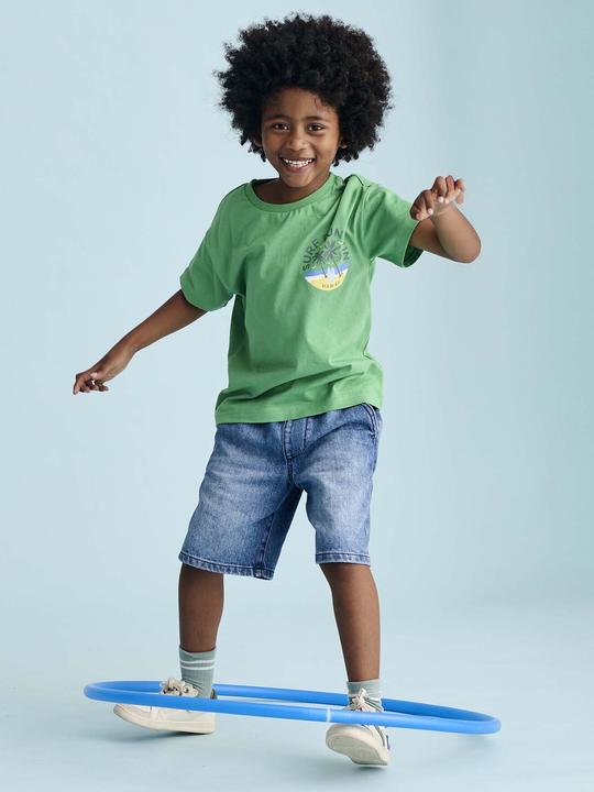 Image du produit Vertbaudet Jungen T-Shirt mit Print an der Brust und Recycling-Baumwolle (128)