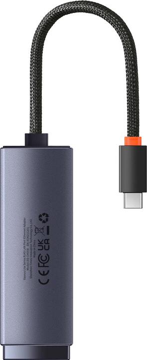 Baseus Lite Series USB-C to RJ45 network adapter (gray) (USB-C, RJ45 (1x))