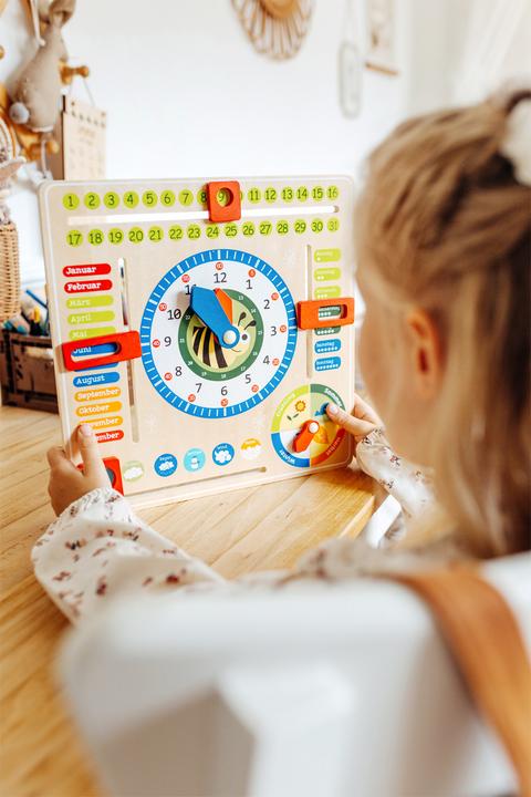 Productafbeelding small foot Leerplank datum, klok seizoenen (Duits)