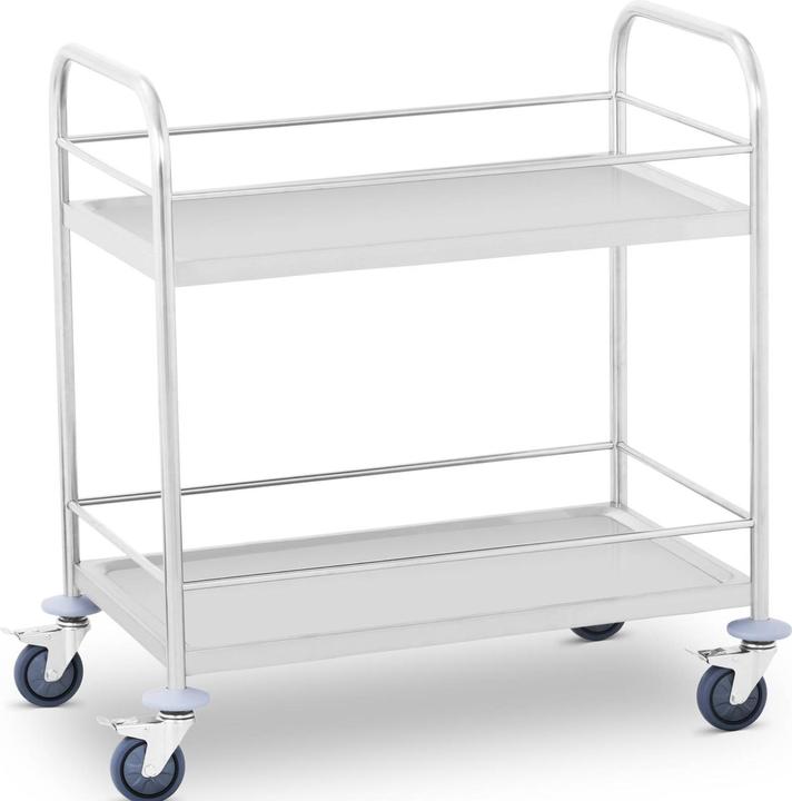 Produktbild Royal Catering Servierwagen Transportwagen Rollwagen Küchenwagen Abräumwagen 2X50 Kg Edelstahl