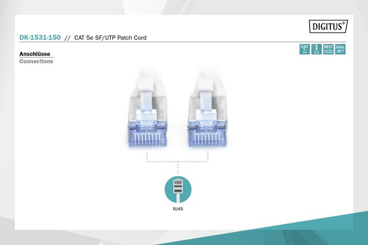 Produktbild Digitus CAT 5e SF/UTP Patchkabel (SF/UTP, CAT5e, 15 m)