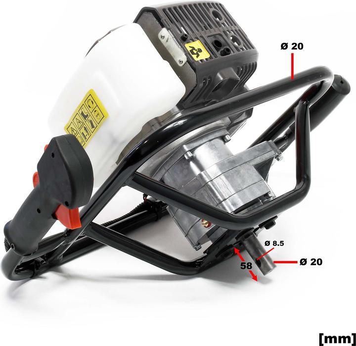 Produktbild Wiltec Set Erdlochbohrer 1,4kW 250mm 300mm Bohrschnecken 52cm³ Erdbohrgerät Benzin