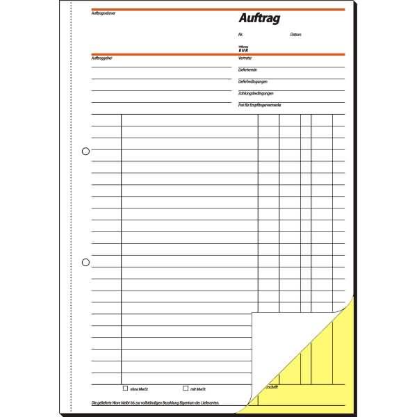 Sigel Form book "Order", A4, 2 x 40 sheets, SD