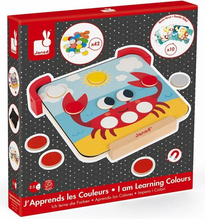 Image du produit Janod Jeu d'aimants couleurs et formes (Anglais, Allemand, Français, Italien)