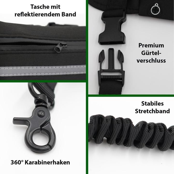 Produktbild Hermex Leine Jogging Bauchgurt Hüftgurt Hundeleine Flexibel Elastisch Bungee (128, Hund, Jogging)