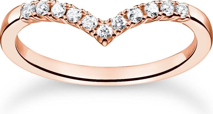 Produktbild Thomas Sabo Ring V Form mit Weissen Steinen Roségold (54, 925 Silber)