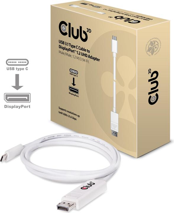 Actual product image Club 3D USB Typ C — DisplayPort (USB-C, 120 cm)