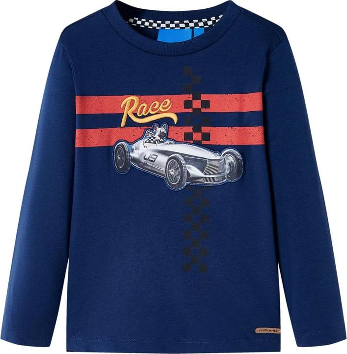 Immagine prodotto VidaXL Camicia a maniche lunghe da bambino blu navy 116,Materiale: 100 (116)
