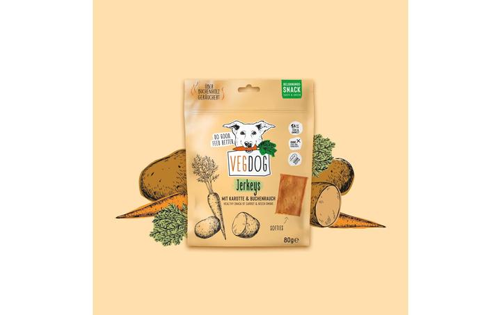 Produktbild Vegdog Jerkeys mit Kate und Buchenrauch (Adult, 9 Stk., 80 g)