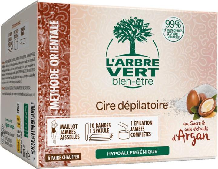 L'arbre vert Öko Enthaarungswachs mit Argan-Extrakten (250 ml, 1 x, 500 g)