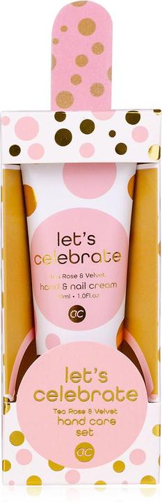 Produktbild Accentra Handpflegeset LET'S CELEBRATE in Geschenkbox, inkl. 30ml Hand- & Nagelcreme, Nagelfeile, Duft: Tea R