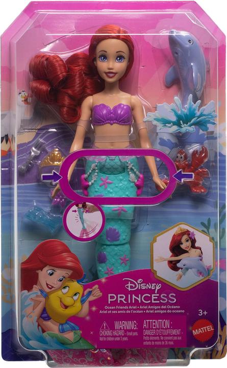 Image du produit Mattel Disney – Coffret Poupée et Accessoires Ariel et ses Amis de l’Océan