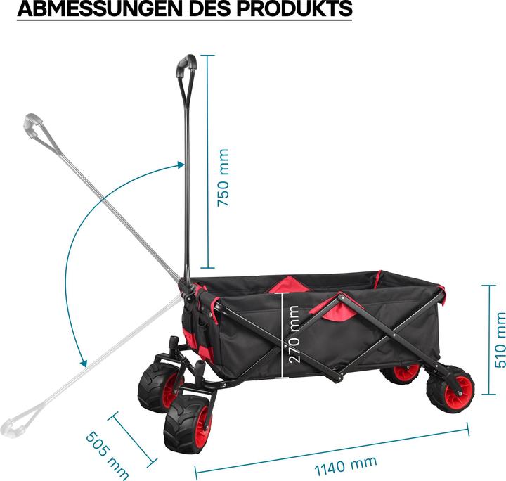 Image du produit Toboli Charrette à bras pliable