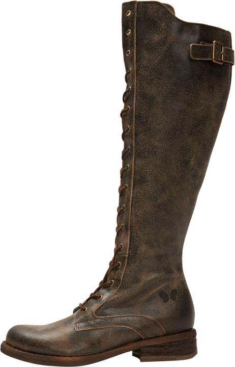 Felmini Gredo A425, der hohe Biker-Schnürstiefel von, ist aus Glattleder mit einem Finish aus Vintag