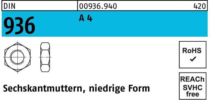 Produktbild Sechskantmutter DIN 936 M 12 A 4 (M12)
