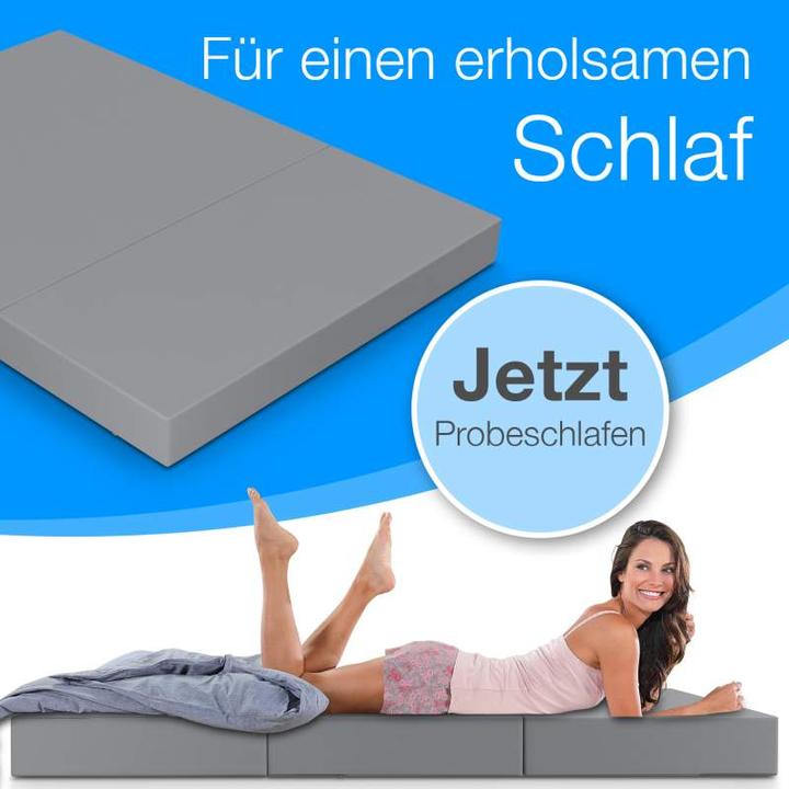 Actual product image Bestschlaf Klappmatratze, 3-teilige Faltmatratze, Reisebett, Gästematratze (140 x 195 cm, Foam core)