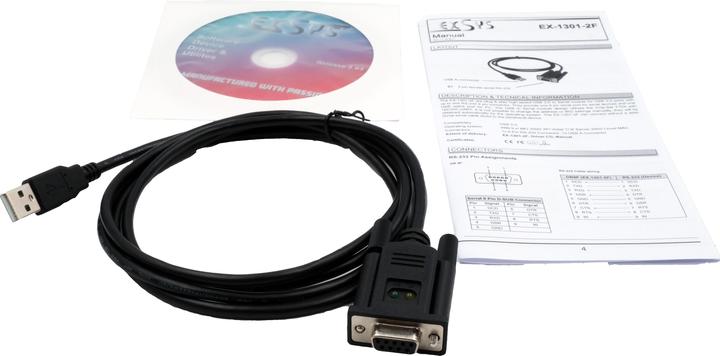 Image du produit Exsys EX-1301-2F - USB vers 1 x RS232 avec connecteur femelle 9 broches