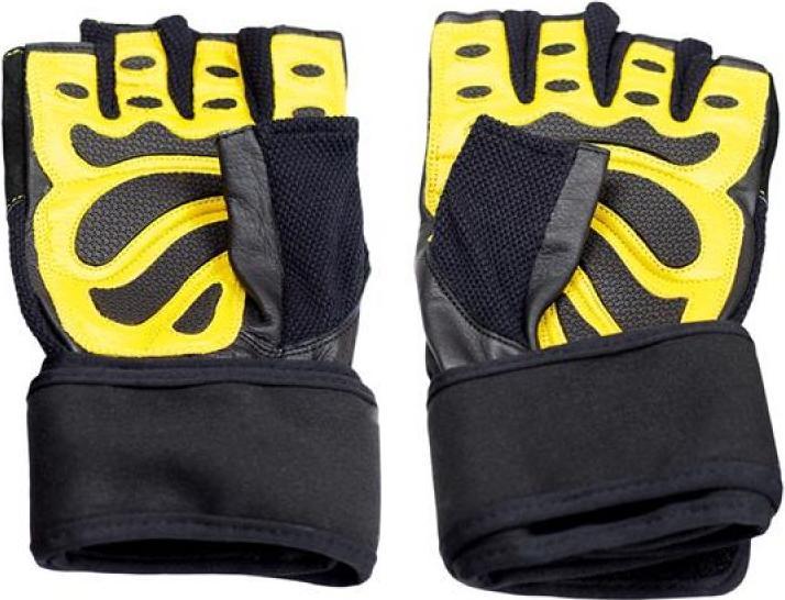 Produktbild HMS Gymnastikhandschuhe Schwarz/Gelb Grösse XL (XL)