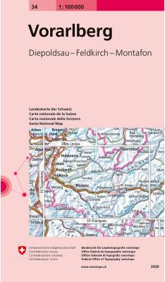 Produktbild Landkarte 34 Vorarlberg 1:100'000