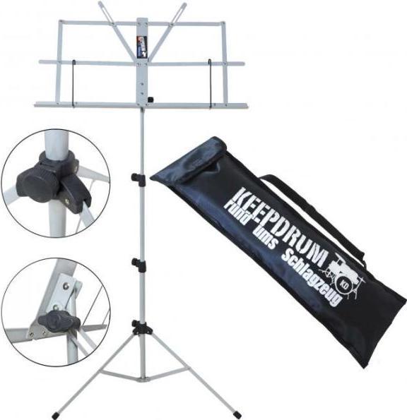 Produktbild keepdrum MUS2SV Notenständer Silber mit 2 Magnete