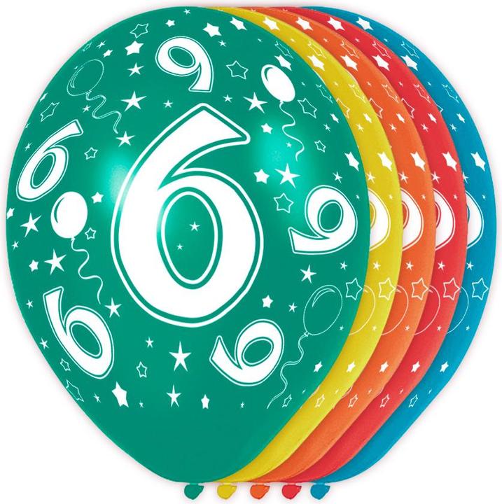 Produktbild Folat 6. Geburtstag Ballons (5 x)