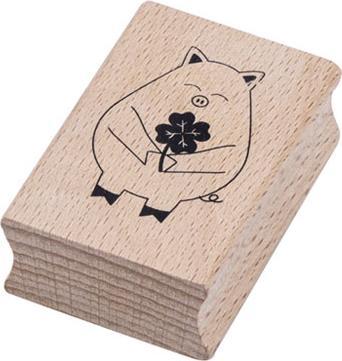 Produktbild Artoz Stempel Glücksschweinchen Holzstempel