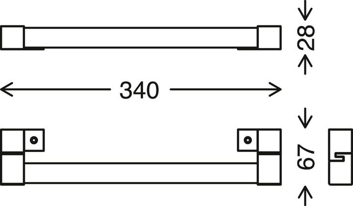 Produktbild Briloner LED Spiegelleuchte IP44 8W 720 lm 4000 K neutralweiss HxL 28x340 mm Aciotis schwarz (720 lm)