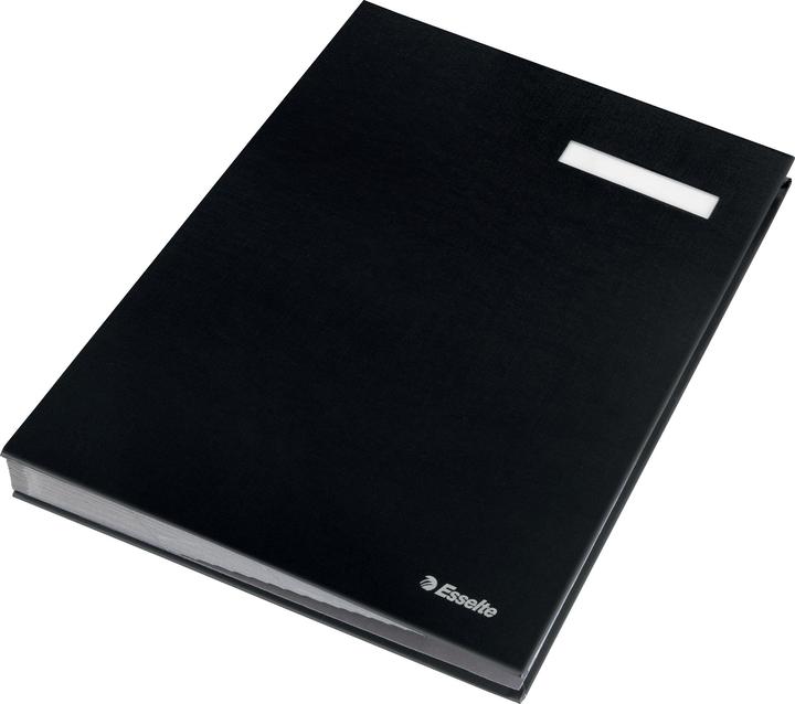 Leitz Esselte Unterschriftenmappe, DIN A4, 20 Fächer, schwarz Einband aus Graupappe mit PP-Folie kaschiert (A4, 1 x)