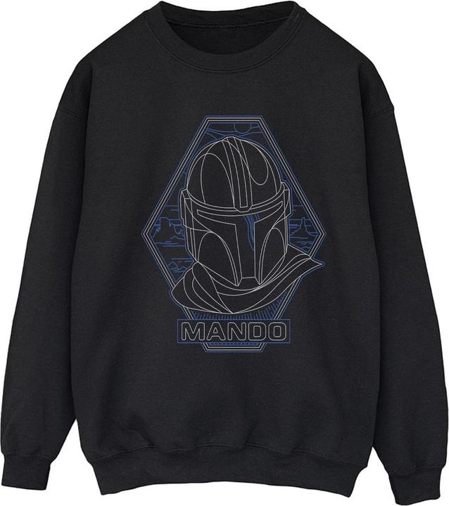 Star Wars The Mandalorian Outline Helm Diamond Sweatshirt (XXL)