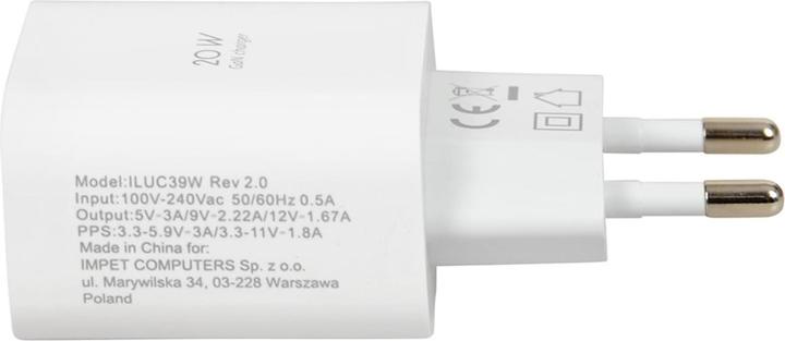 Actual product image iBox ŁADOWARKA SIECIOWA I-BOX C-39 USB-C PD20W Z KABLEM (20 W)